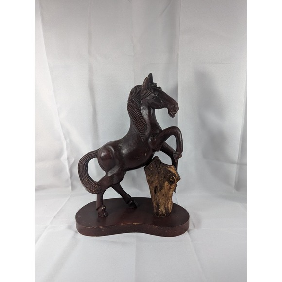 Other - Vintage MCM Carved Wood Stallion Sculpture Art 60s 70s Horse Figure Decor